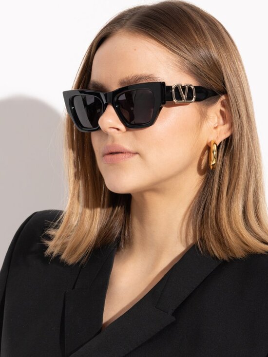 NEW VALENTINO VLS-166A GREY BLACK CAT EYE SUNGLASSES VALENTINO main image 8